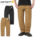 【あす楽】クーポンで最大15 OFF★ Carhartt カーハート B01 DOUBLE FRONT WORK DUNGAREE ダブル フロント ワーク ダンガリー ペインターパンツ【T】｜ワークパンツ アメカジ ダック生地 丈夫 タフ おしゃれ ダブルニー ワイドパンツ ゆったり メンズ レディース