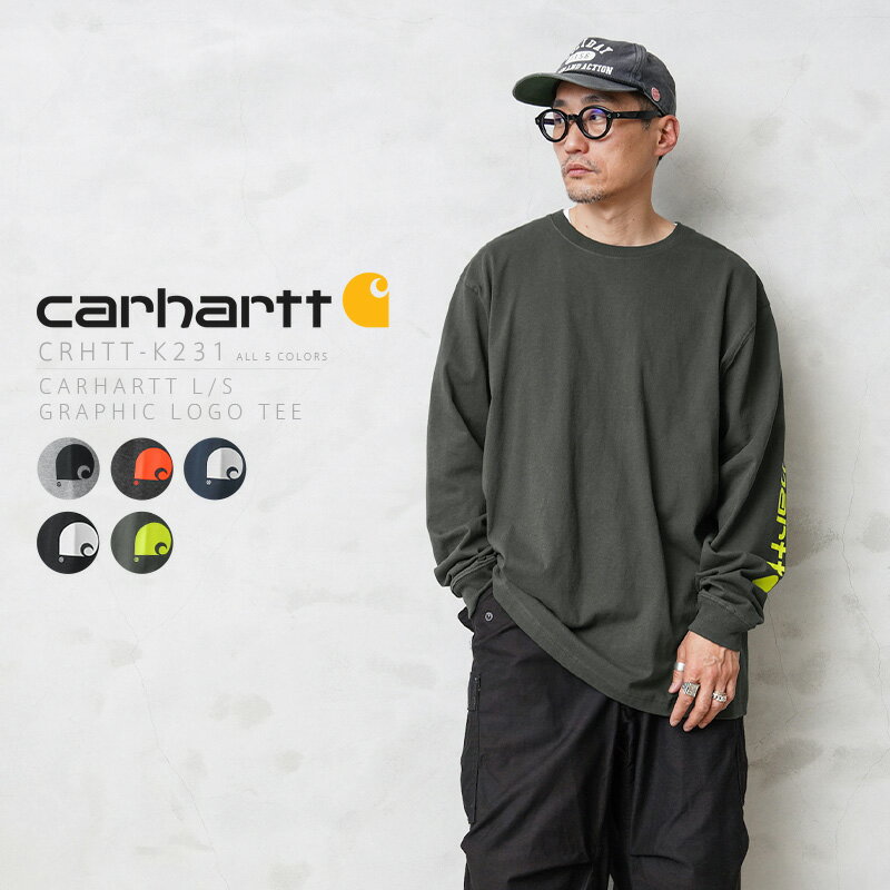 今なら20%OFF★Carhartt カーハート CRHTT-K231 L/S GRAPHIC LOGO Tシャツ｜カットソー クルーネック スリーブロゴ 袖ロゴ 長袖 メンズ トップス ブランド おしゃれ 大きいサイズ 父の日