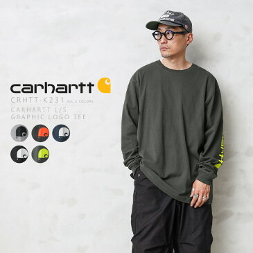 クーポンで最大15%OFF★【あす楽】Carhartt カーハート CRHTT-K231 L/S GRAPHIC LOGO Tシャツ【T】｜カットソー クルーネック スリーブロゴ 袖ロゴ 長袖 メンズ トップス ブランド おしゃれ 大きいサイズ 夏 WAIPER 楽天 送料無料 セール sale