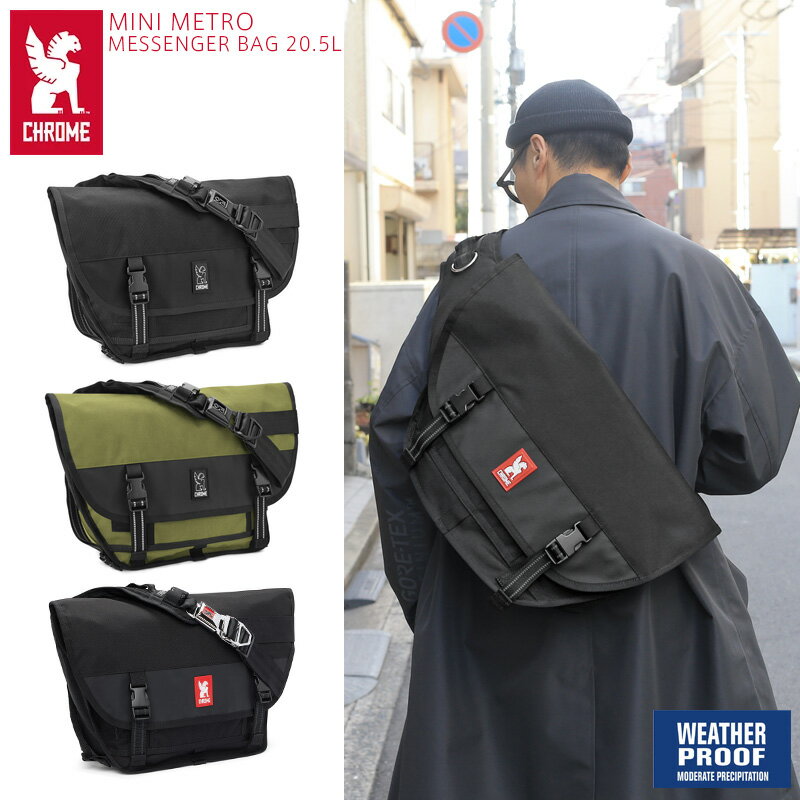 クローム バッグ メンズ CHROME クローム BG-001 MINI METRO MESSENGER BAG ミニメトロ メッセンジャーバッグ【T】【クーポン対象外】｜ショルダーバッグ 肩掛け 自転車 通勤 通学 大容量 メンズ レディース ユニセックス ブラック カーキ ナイロン 父の日