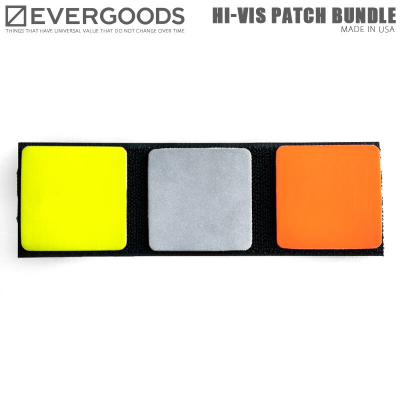 EVERGOODS エバーグッズ HI-VIS PATCH BUNDLE｜ベルクロパッチ リフレクター 反射材 蛍光材 視認性 夜間 交通安全 サイクリング アクセサリー MADE IN USA 父の日