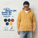 【あす楽】Good On グッドオン GOBW-502VD ラグラン ジップ フードスウェットパーカー VINTAGE DYE 日本製【Sx】【T】｜メンズ トップス フーディー フルジップ 無地 大きいサイズ カジュアル ブランド おしゃれ