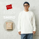 【最短即日発送】Hanes ヘインズ HM4-A201 Hanes T-SHIRTS SHIRO クルーネック ロングスリーブ Tシャツ BIGサイズ(XXL)...