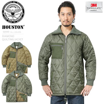 【あす楽】今なら32％OFF★HOUSTON ヒューストン 50949 THINSULATE ダイヤモンド キルティング ジャケット ミリタリージャケット ブルゾン アウトドア WIP メンズ ミリタリー ブランド【クーポン対象外】 夏 敬老の日