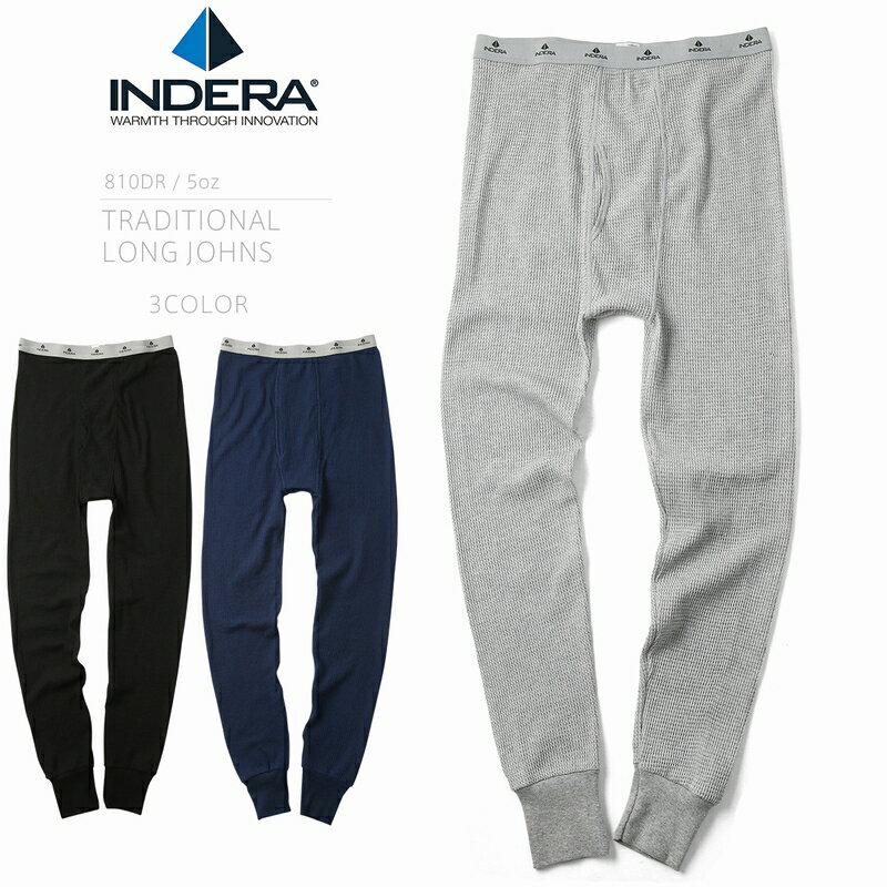 クーポンで最大18%OFF★【あす楽】INDERA MILLS インデラミルズ 810DR LONG JOHNS アンダーパンツ【T】｜スパッツ レギンス 股引 保温 暖かい インナー 無地 黒 ブラック ナチュラル グレー 下着 メンズ レディース WAIPER 楽天 セール sale 送料無料 春