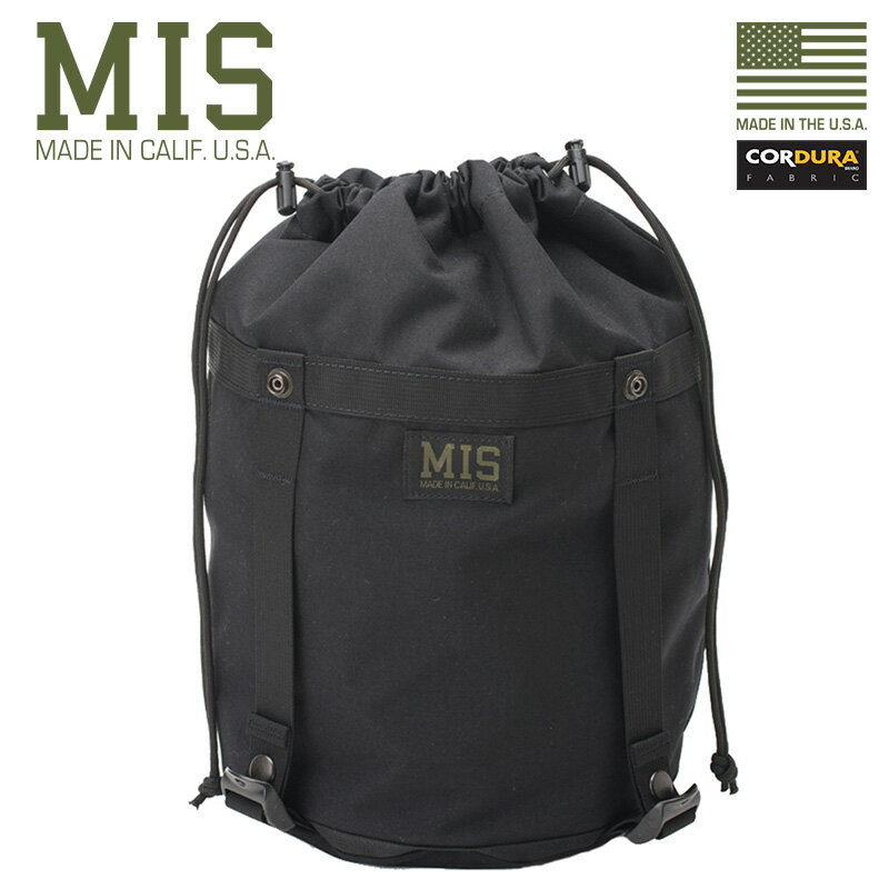 【クーポンで最大18%OFF】【あす楽】MIS エムアイエス MIS-1022 CORDURA NYLON コンプレッション スタッフサック（S）MADE IN USA - BLACK【Sx】 / メンズ レディース ポーチ 巾着バッグ 巾着袋 大人 おしゃれ ブランド パーソナルエフェクツバッグ 旅行 通勤 通学 送料無料