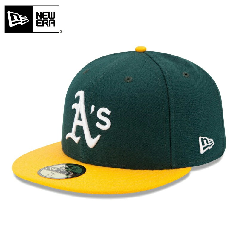 ☆【メーカー取次】NEW ERA ニューエラ 59FIFTY MLB On-Field オークランド・アスレチックス グリーンXイエロー 14524863 キャ...