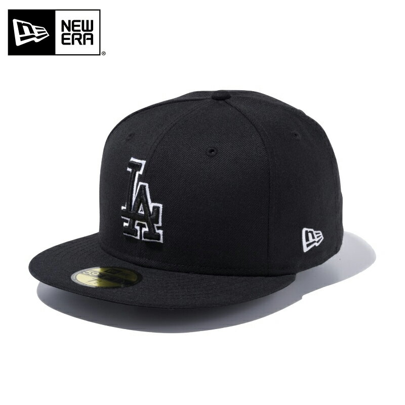 ☆【メーカー取次】NEW ERA ニューエラ 59FIFTY MLB ロサンゼルス・ドジャース ブラックXブラック ホワイトアウトライン 14525223 キャ...