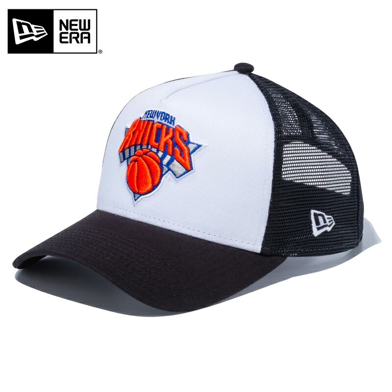 今なら10％OFF☆【メーカー取次】 NEW ERA ニューエラ 9FORTY A-Frame Trucker NBA ニューヨーク・ニックス ホワイトXブラック 12746903 キャップ【クーポン対象外】｜メンズ レディース ベースボールキャップ 帽子 ブランド おしゃれ ロゴ 刺繍 春 新作 父の日