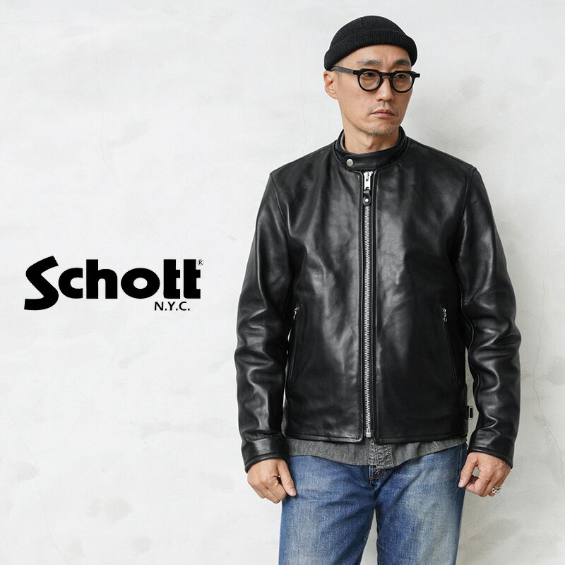 ショット ライダースジャケット メンズ Schott ショット 3111052 SHEEP LEATHER 70’S シングル ライダースジャケット【7823950078】【クーポン対象外】【T】｜ジップアップ レザージャケット 本革 シープスキン メンズ アウター バイク 経年変化 アメカジ おしゃれ ブランド 秋 冬 送料無料 プレゼント 父の日