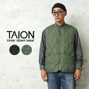 【最短即日発送】クーポンで最大15%OFF★TAION タイオン TAION-004ZML-1 MILITARY LINE クルーネックWジップ ダウンベスト【...