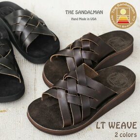 今なら22%OFF★THE SANDALMAN サンダルマン LT WEAVE ウィーブ レザーサンダル【T】【クーポン対象外】｜メンズ レディース 靴 カジュアル アウトドア レジャー ストラップ レザー 本革 アーチサポート ビブラムソール 送料無料 プレゼント ギフト