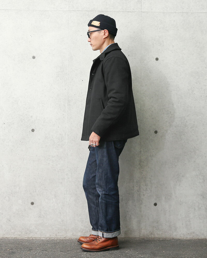 【18%OFFクーポン対象】HOUSTON ヒューストン WAIPER別注 メルトン N-1デッキジャケット【WP11】【Sx】｜メンズ アウター ミリタリージャケット ウールジャケット メルトン N1 ブランド おしゃれ カジュアル アメカジ 大きいサイズ ブラック 冬 セール バレンタイン格安通販　バレンタイン　人気　ランキング