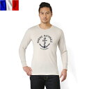 実物 新品 デッドストック イタリア軍 アンダーシャツ フランス海軍プリント【クーポン対象外】【I】|メンズ 長袖 ロングTシャツ ミリタリー 下着 インナー ...