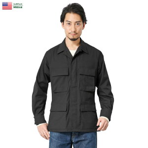 実物 新品 デッドストック 米軍 ブラック リップストップジャケット BLACK357 / メンズ レディース ミリタリージャケット ミリタリーシャツ ビッグサイズ 大きいサイズ 軍放出品 軍モノ【クーポン対象外】 送料無料 バレンタイン