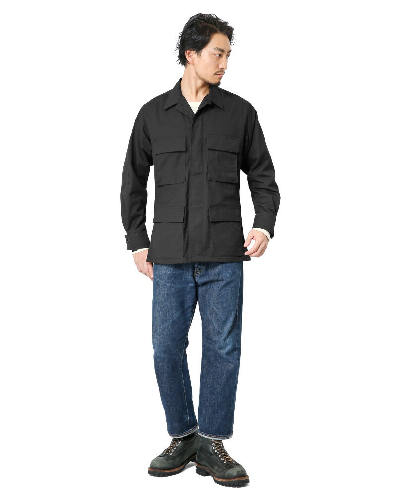 実物 新品 デッドストック 米軍 ブラック リップストップジャケット BLACK357 / メンズ レディース ミリタリージャケット ミリタリーシャツ ビッグサイズ 大きいサイズ 軍放出品 軍モノ【クーポン対象外】 送料無料 バレンタイン格安通販　バレンタイン　人気　ランキング