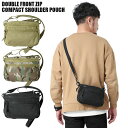 クーポンで最大18%OFF★新品 GP0607 DOUBLE FRONT ZIP コンパクト ショルダーポーチ / メンズ レディース ミリタリーバッグ ショル...