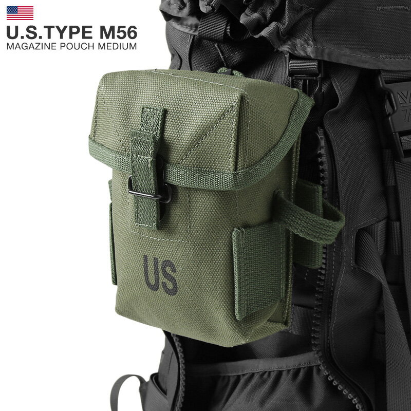 クーポンで最大15 OFF★ミリタリー ポーチ / 新品 米軍 U.S.TYPE M56 MAGAZINE AMMO POUCH - MEDIUM マガジンポーチ / メンズ バッグ 小物入れ ALICEクリップ MOLLEシステム NAM戦 サバゲー 装備 オリーブ カーキ セール【T】WAIPER sale 送料無料 春 父の日