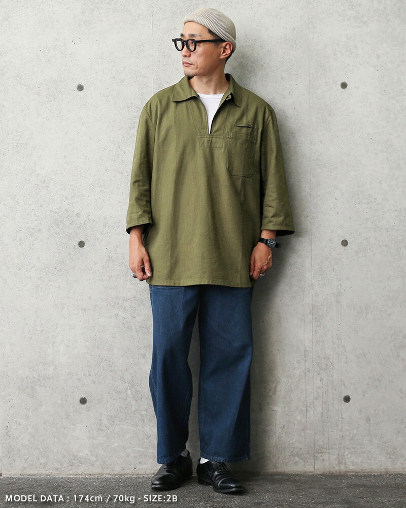 ミリタリーシャツ / 実物 新品 デッドストック チェコ軍 3/4 SLEEVE（七分袖）プルオーバー ワークシャツ ブラウン【クーポン対象外】 / メンズ オープンカラーシャツ 軍放出品 大きいサイズ ユーロミリタリー ヘリンボーン ビンテージ カーキ オリーブ 冬 バレンタイン格安通販　バレンタイン　人気　ランキング
