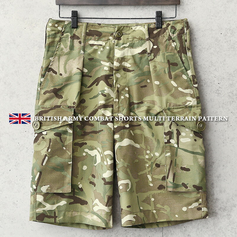 ミリタリーパンツ メンズ / 実物 新品 デッドストック イギリス軍コンバットショートパンツ Multi Terrain Pattern（MTP）【クーポン対象外】【I】｜ボトムス ハーフパンツ 短パン 半ズボン 軍パン 軍放出品 大きいサイズ おしゃれ 迷彩 カモフラ 夏 WAIPER 楽天 送料無料