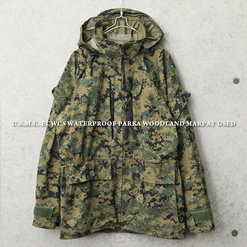 実物 USED 米海兵隊（U.S.M.C.）ECWCS WATERPROOF パーカー WOODLAND MARPAT【クーポン対象外】【I】｜ミリタリージャケット マウンテンパーカー エクワックス メンズ アウター 軍放出品 軍モノ 古着 おしゃれ カモフラージュ 迷彩 夏 WAIPER 楽天 送料無料