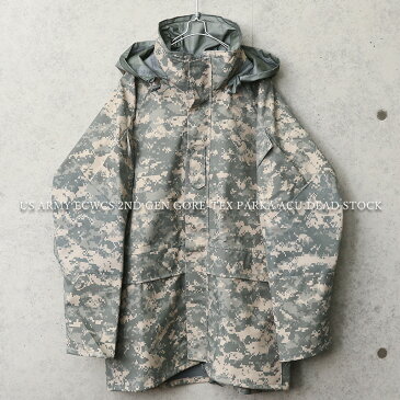 実物 新品 デッドストック 米軍 ECWCS 2nd Gen GORE-TEX パーカ ACU（UCP）【クーポン対象外】｜ミリタリージャケット マウンテンパーカー メンズ ミリタリー アウター 軍放出品 軍モノ おしゃれ 大きいサイズ 迷彩 カモフラージュ 冬 ギフト【I】 送料無料