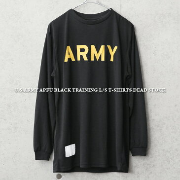 実物 新品 デッドストック 米軍 U.S.ARMY ブラック トレーニング ロングスリーブ Tシャツ【クーポン対象外】【I】｜ミリタリーTシャツ メンズ トップス カジュアル 軍放出品 軍モノ おしゃれ 大きいサイズ 長袖 ブラック ロゴ 夏 新作 WAIPER 楽天