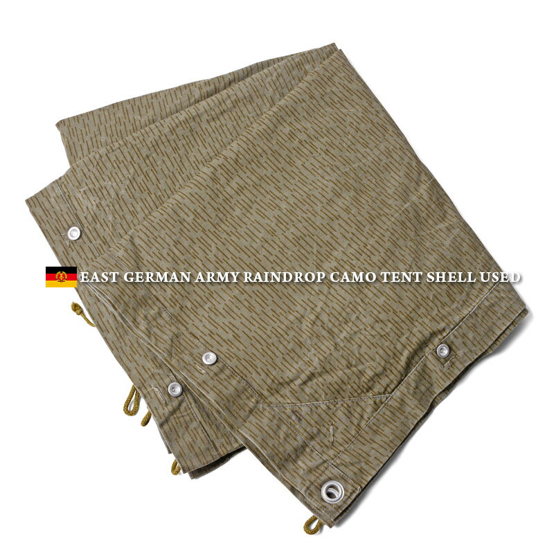 実物 USED 東ドイツ軍 NVA(国家人民軍)テントシェル レインドロップカモ【クーポン対象外】【T】|軍幕 パップテント ソロテント 三角テント ポンチョ ミリタリー 軍放出品 軍モノ キャンプ アウトドア ツーリング オリーブ 夏 新作通販格安セール情報 楽天 通販