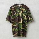 実物 新品 デッドストック ルーマニア軍 M2002 半袖 Tシャツ DPMカモ｜ミリタリー カットソー メンズ トップス 軍モノ 軍放出品 大きいサイズ 迷彩 カモフラージュ オリーブ 綿100% コットン WAIPER 春 プレゼント ギフト