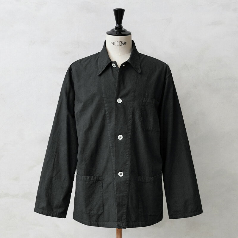 実物 新品 デッドストック フランス軍 パジャマシャツ BLACK染め【クーポン対象外】【I】｜ミリタリーシャツ ワークシャツ メンズ レディース トップス 軍放出品 軍モノ おしゃれ 大きいサイズ 長袖 黒 WAIPER 楽天 春のサムネイル