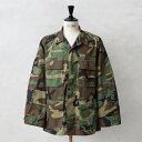 実物 USED 米軍 BDU WOODLAND CAMO ジャケット 後期型 ノンリップ｜ミリタリージャケット フィールドジャケット メンズ アウター 軍放出品 軍モノ 大きいサイズ 古着 おしゃれ カモフラージュ