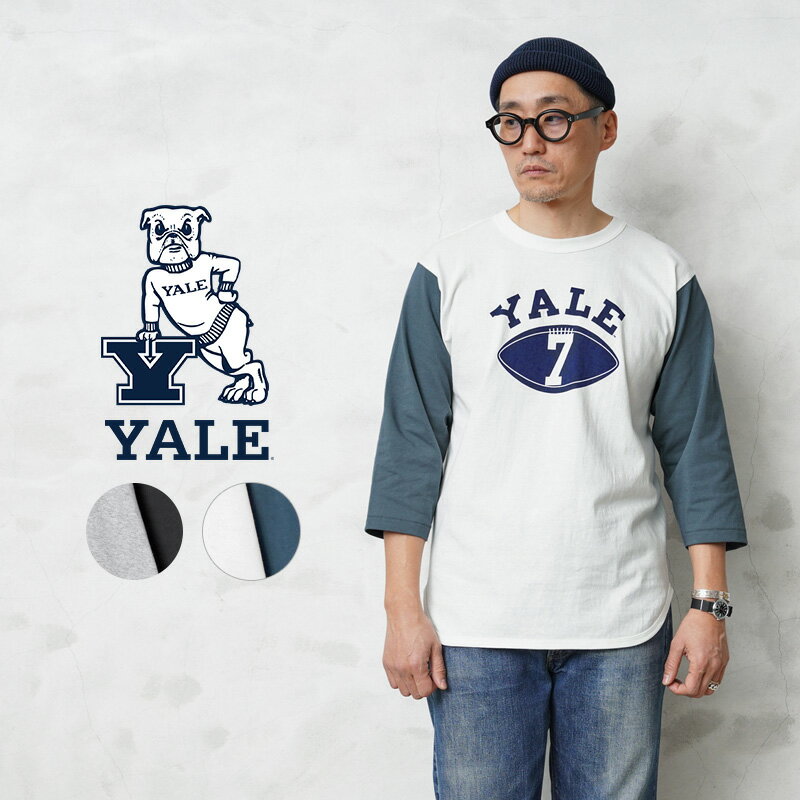 【あす楽】今なら27%OFF★YALE University イェール ユニバーシティー YALE-076 オフィシャルライセンス カレッジロゴ 3/4 スリーブ ベースボールTシャツ【Sx】【クーポン対象外】｜七分丈 メンズ イエール 大学 アイビー 大きいサイズ【T】 父の日