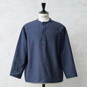 ★実物 新品 デッドストック ロシア軍 70s ヘンリーネック スリーピングシャツ NAVY染め【クーポン対象外】【I】|メンズ トップス ミリタリー 大きいサ...