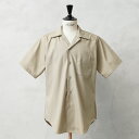 実物 新品 デッドストック 米軍 PX INSTITUTIONAL(インスティテューショナル)S/S カーキ ワークシャツ【クーポン対象外】【I】|メンズ 半袖シャツ 大きいサイズ ミリタリー 開襟シャツ ベージュ 古着 ファッション おしゃれ