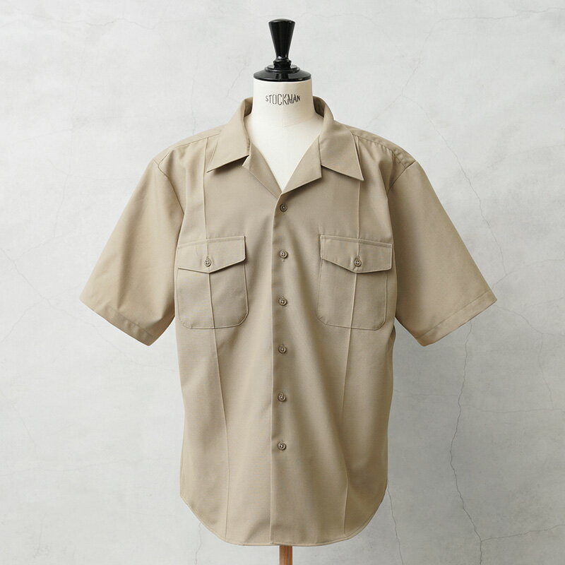 実物 新品 デッドストック 米軍 DSCP S/S サービス ドレスシャツ KHAKI【クーポン対象外】【I】｜メンズ 半袖シャツ 開襟シャツ ミリタリーシャツ ベージュ 薄手 トロピカルシャツ 大きいサイズ 古着 ファッション おしゃれ 秋 冬 送料無料 プレゼント ギフト 父の日