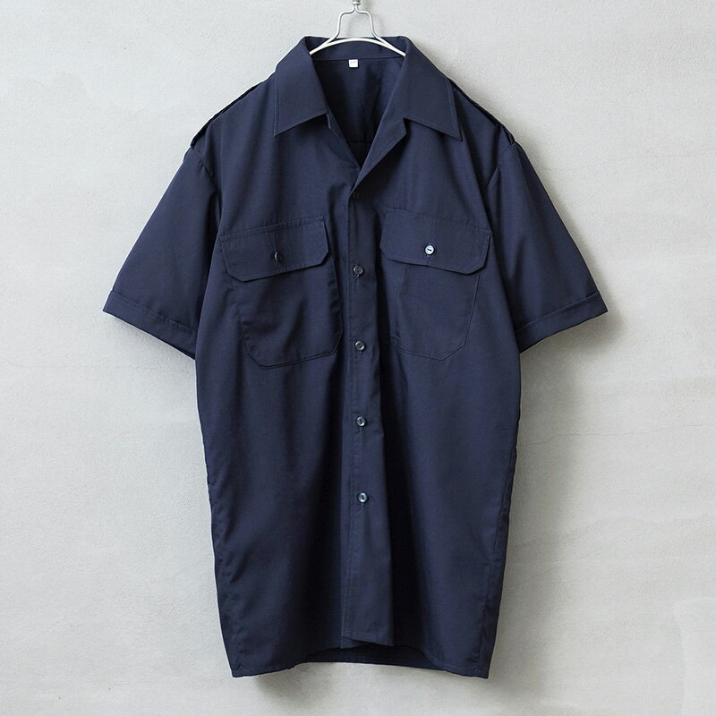 実物 新品 デッドストック スペイン軍 2000’s ショートスリーブ オフィサーシャツ NAVY【クーポン対象外】【I】|メンズ 半袖シャツ 開襟シャツ ミリ...
