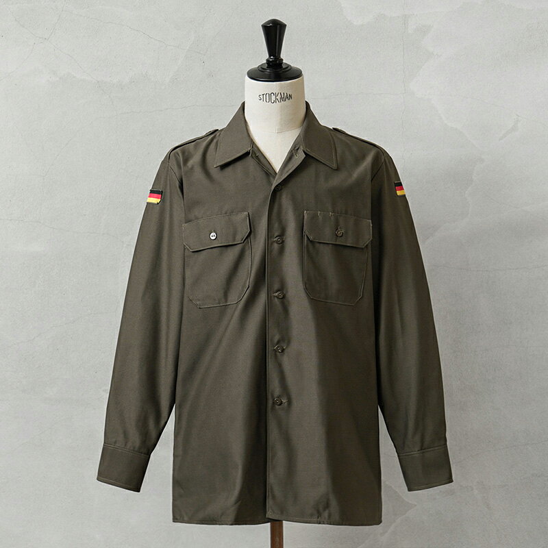 実物 新品 デッドストック ドイツ軍 フィールドシャツ オリーブ【クーポン対象外】【I】|メンズ ミリタリー 長袖 ロングスリーブ 大きいサイズ カジュアル カ...