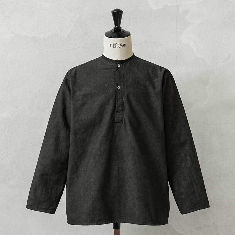 実物 新品 デッドストック ロシア軍 70s ヘンリーネック スリーピングシャツ UNEVEN DYEING BLACK染め【クーポン対象外】【I】|メンズ レ...