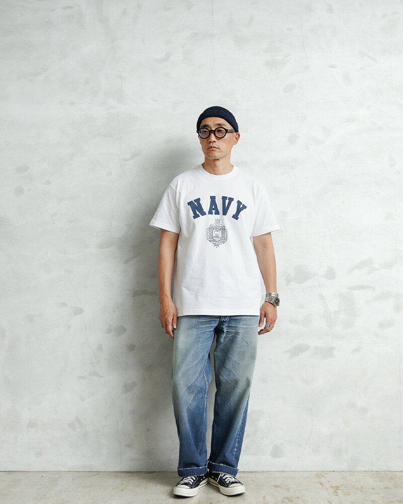 【最短即日発送】クーポンで15%OFF★USNA（アメリカ海軍兵学校）オフィシャルライセンス HEAVYWEIGHT S/S クルーネックTシャツ USNA-022【T】｜半袖 トップス カットソー メンズ レディース ミリタリー アメカジ ネイビー アカデミー ロゴプリント ヘビーウェイト 厚手 auc-waiper-10218754 ミリタリーショップWAIPER サンプル画像2