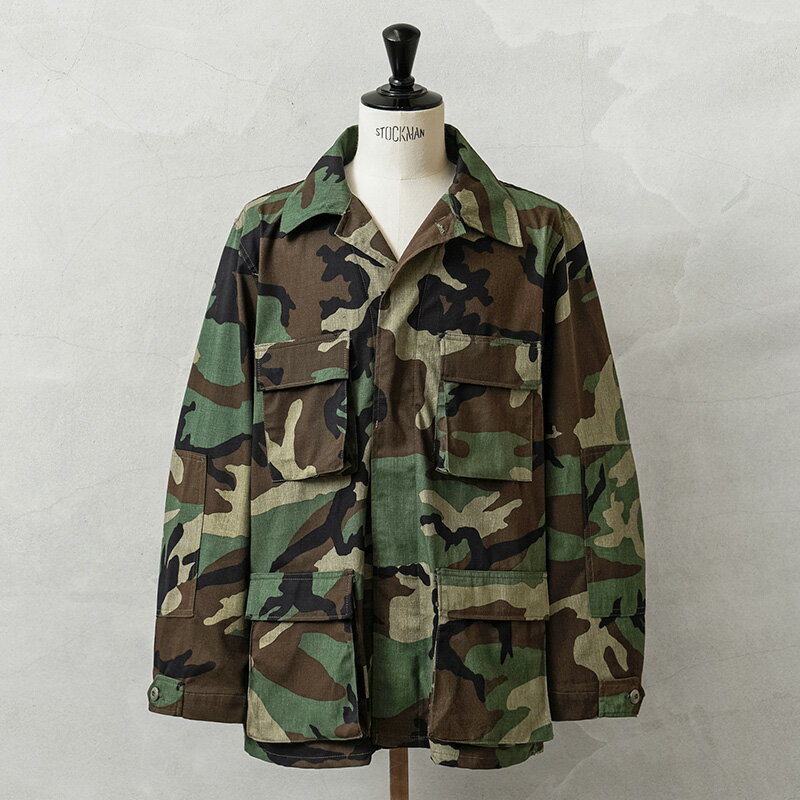 実物 新品 デッドストック 米軍 BDU WOODLAND CAMO ジャケット 前期型 ノンリップ【クーポン対象外】【I】｜メンズファッション アメカジ ミリタリー ウッドランドカモ 迷彩 ヴィンテージ アウター タクティカル メンズコーデ 古着 おしゃれ