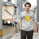 クーポンで最大15 OFF★【あす楽】 SMFC-042 ARMY SMILEY FACE TEE アーミースマイルフェイスTシャツ【T】｜メンズ 半袖Tシャツ プリント 大きいサイズ トップス ミリタリー スマイルマーク カジュアル ファッション おしゃれ 秋 冬 送料無料 セール sale