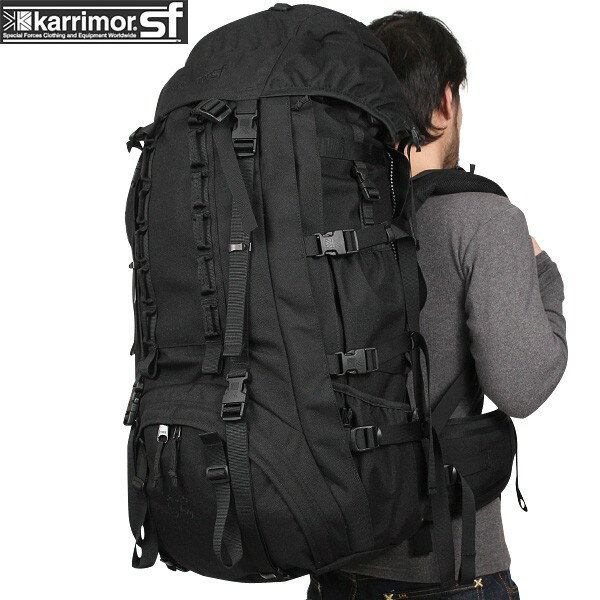 楽天ミリタリーショップWAIPERクーポンで最大15％OFF★【あす楽】karrimor SF カリマースペシャルフォース Sabre 60-100 バッグパック BLACK 長期行動が可能な大容量のバッグパック メンズ ミリタリー アウトドア リュック バックパック ブランド【Sx】セール【T】WAIPER 送料無料 sale