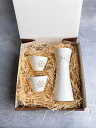ほたる徳利とおちょこ3点セット 蛍手 ほたるで 華 26294 酒器 珍味入れ 和陶器 白 ホワイト 小紋柄