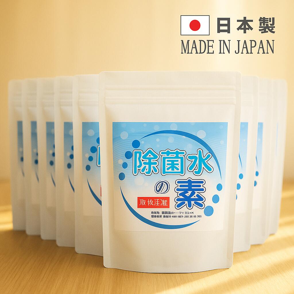 除菌水の素 80g×10袋 計800g 業務用 次亜塩素酸水 生成パウダー 日本製 PH調整済 ジクロロイソシアヌル酸ナトリウム 弱酸性タイプ 除菌・消臭用 雑貨品 詳細説明書付