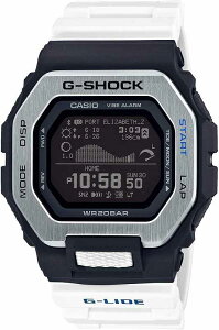 【GBX-100-7JF】CASIO 腕時計 G-SHOCK ジーショックメンズ　スポーツライン G-LIDE モバイルリンク　Bluetooth®デジタル タイドグラフ ムーンデータスクエア 角型 スマートフォンブラック/ホワイト