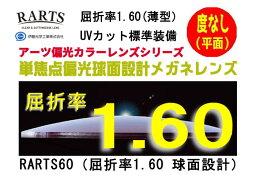 RARTS　アーツ／伊藤工学 　偏光レンズ　！2枚一組！　偏光サングラス用球面度なし（平面)　RARTS160S-H　単焦点球面設計偏光メガネレンズ 屈折率1.60（薄型） 色付UVカット　コーティングオプション加工可　別途有料