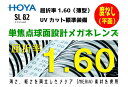 HOYA ホヤ/ホーヤ　レンズ　！2枚一組！　伊達メガネ用球面度なし（平面)　SL82VS-H　単焦点球面設計メガネレンズ 屈折率1.60（薄型）透明 UVカット　レンズオプション加工可（HEV加工）別途有料　カラー加工可（アリアーテトレスのみ）別途有料