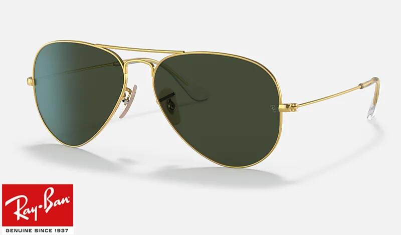 【RB3025-W3400-58】RayBan レイバン サングラス UVカット 紫外線カット AVIATOR アビエーター トップガン マーヴェリック Top Gun Maverick トム クルーズティアドロップ ゴールド G-15 ダークグリーン メンズ レディース 男女兼用