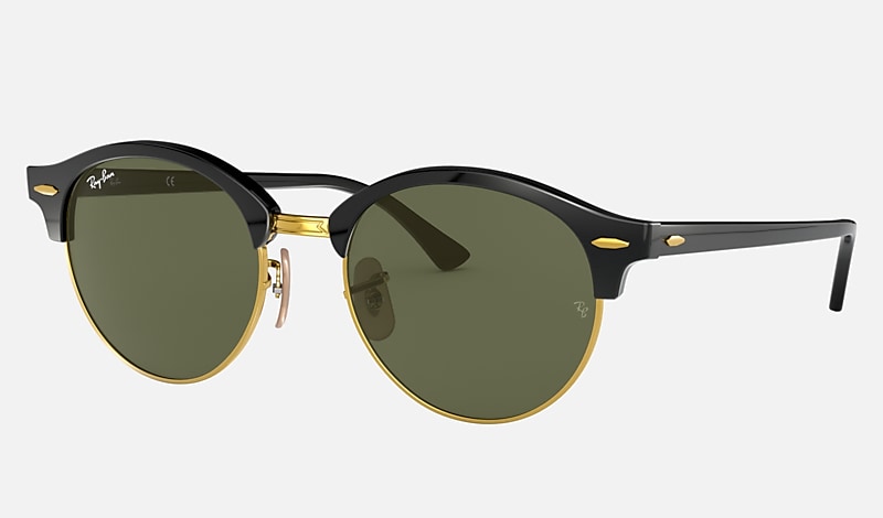 レイバン 【RB4246-901-51】RayBan　レイバン　サングラス　UVカット　CLUBROUND　クラブラウンド　サーモントブラック　ゴールド　ダークグリーン　G-15　アジアンフィット　Asian Fit　フルフィットメンズ　レディース　男女兼用