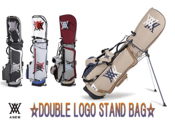 【大人気】ANEW DOUBLE LOGO STAND BAG アニューダブルロゴ スタンドキャディバッグ AGDUUSB06 アニューゴルフ 新品!!